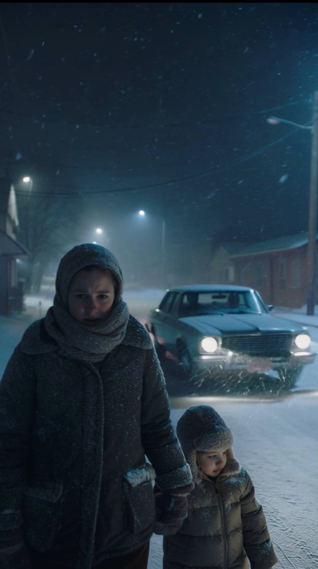 On a Freezing Winter Night, a Mother and Her Child Were Walking Alone… Until a Car Stopped Behind&nbsp;Them