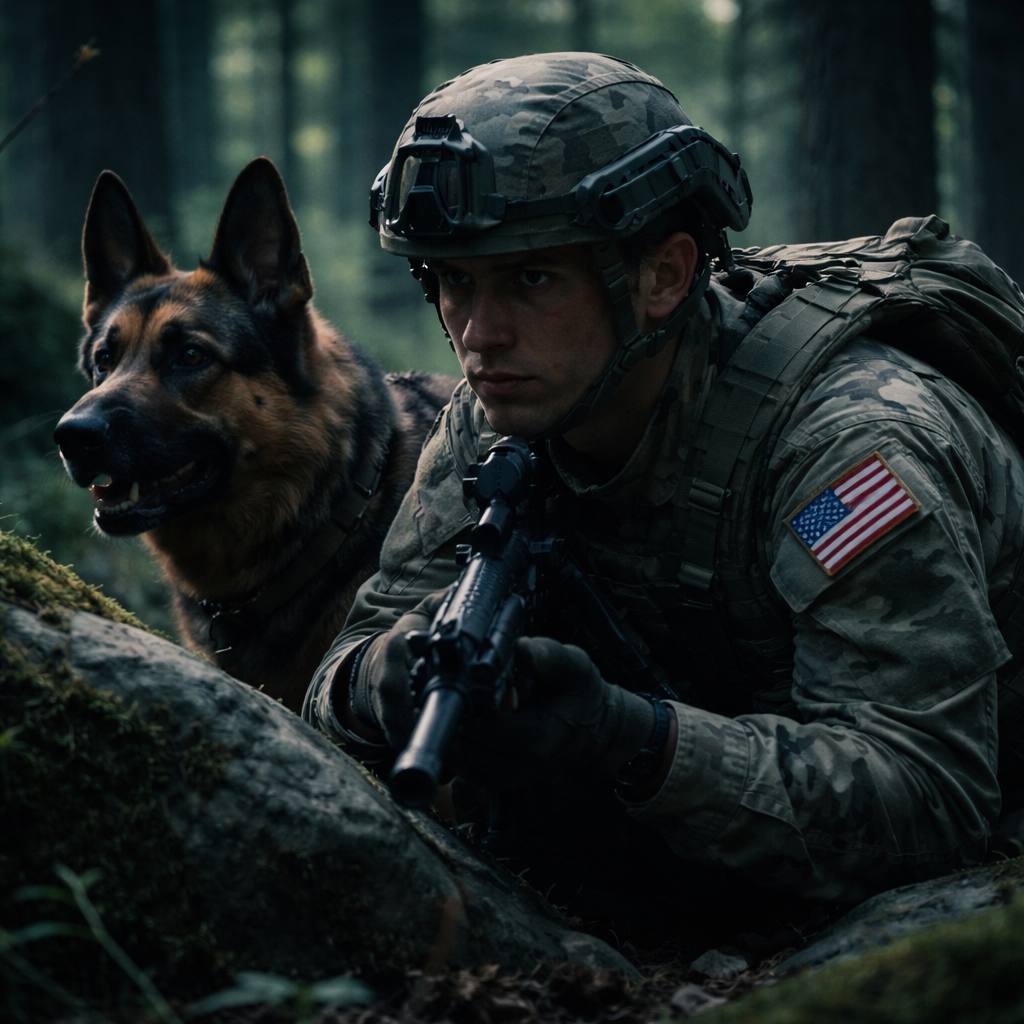 The Military Dog Suddenly Froze — Seconds Later the Soldier Realized They Were Not&nbsp;Alone